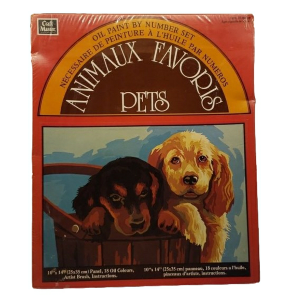 Bnib Vintage Craft Master Parker PETS Oil Paint by Number Set Ages 10+ 10" x 14"